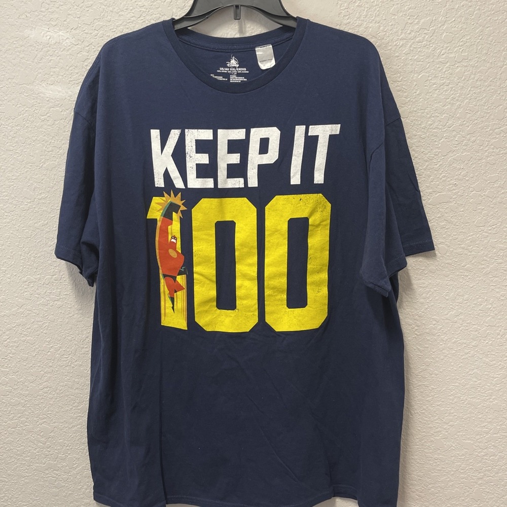 Disney "The Incredibles" Keep It 100 Men's Size 2XL Short Sleeve T-shirt